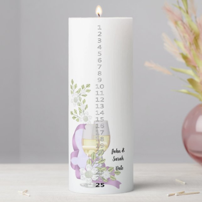 Wedding Anniversary Countdown Candle 25 years (In Situ)