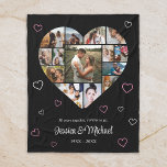 Wedding Anniversary Couple Heart Photo Collage Fleece Blanket<br><div class="desc">Celebrate the special moments with your loved one with this Heart Shape Photo Collage design. This customizable picture collage design is perfect for creating a personalized and heartfelt gift featuring cherished moments, creating a visual journey of the precious memories you've shared. Great for birthday, wedding anniversary, Valentine's Day or any...</div>