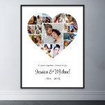 Wedding Anniversary Couple Heart Photo Collage Poster<br><div class="desc">Celebrate the special moments with your loved one with this Heart Shape Photo Collage design. This customizable picture collage design is perfect for creating a personalized and heartfelt gift featuring cherished moments, creating a visual journey of the precious memories you've shared. Great for birthday, wedding anniversary, Valentine's Day or any...</div>
