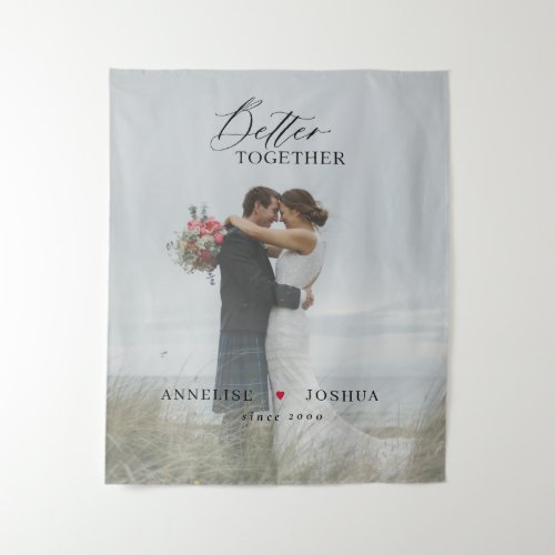 Wedding anniversary couple photo elegant tapestry