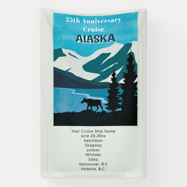Wedding Anniversary Cruise Alaska Banner (Vertical)
