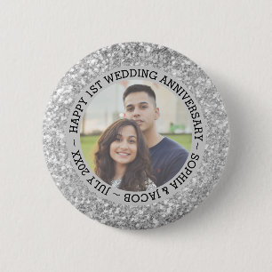 Wedding Anniversary Custom Photo Button