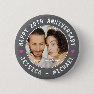 Wedding Anniversary Custom Photo Personalized Button