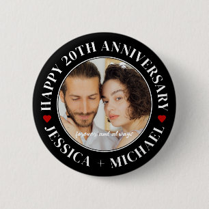Wedding Anniversary Custom Photo Personalized Button