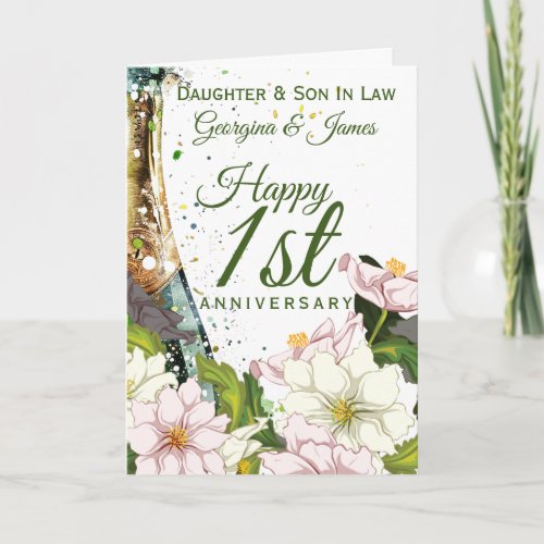 Wedding Anniversary Daughter Son Floral Bubbly