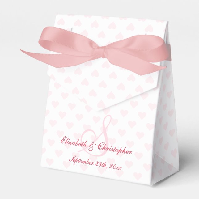 Wedding Anniversary Elegant Monogram Personalized Favor Boxes (Front Side)