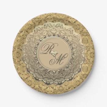Wedding  Anniversary  Engagement Paper Plates by GlitterInvitations at Zazzle