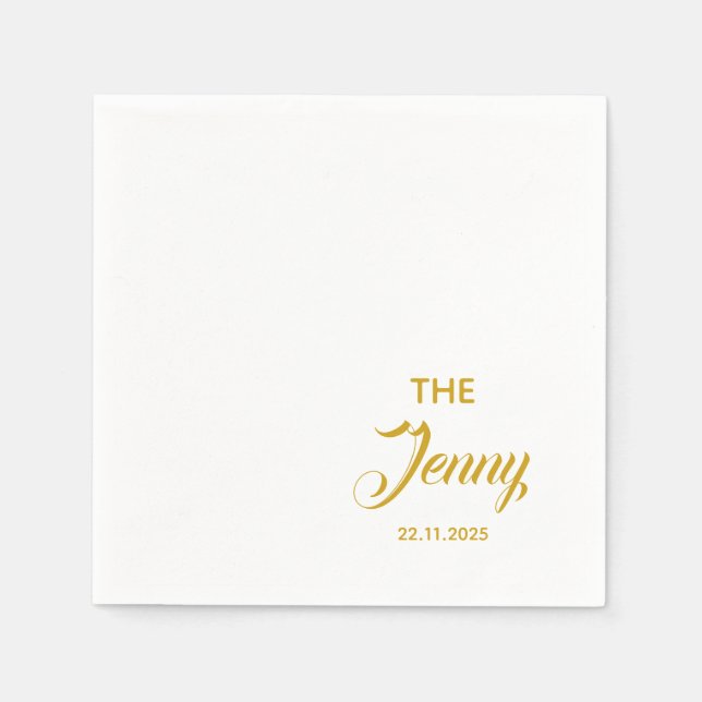 Wedding Anniversary Engagement Personalized  Napkins (Front)
