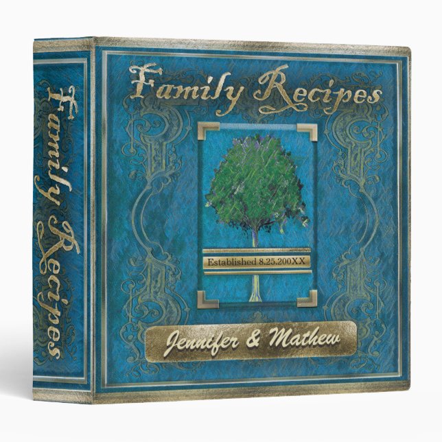 Wedding / Anniversary Family Recipe Cookbook Binder (Front/Spine)