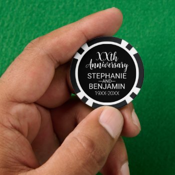 Wedding Anniversary Favor - Bride Groom Names Poker Chips by JustWeddings at Zazzle