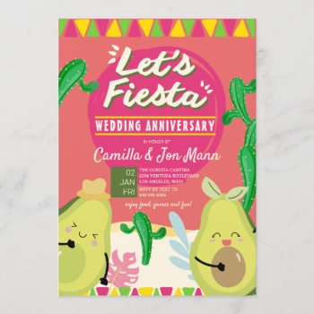 Wedding Anniversary Fiesta Invitation by party_depot at Zazzle