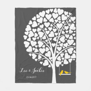 Wedding Anniversary Fleece Blanket personalized