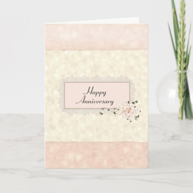 Wedding Anniversary Floral Bouquet  Card (Front)