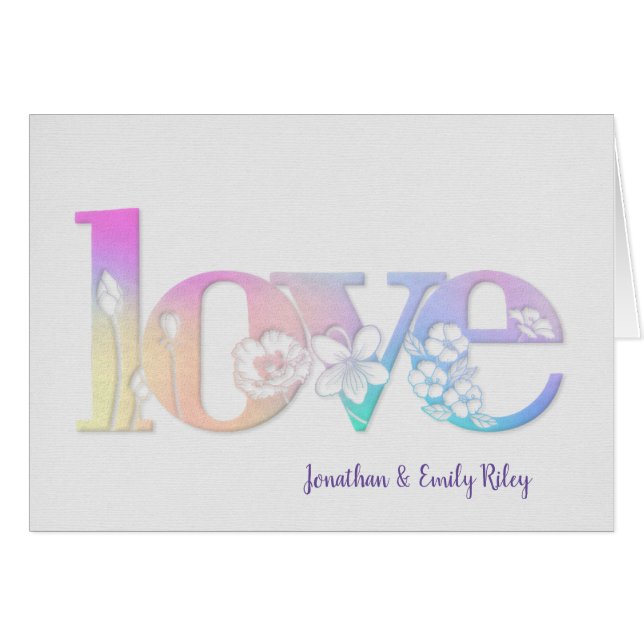 Wedding Anniversary Floral Love  Cards (Front Horizontal)