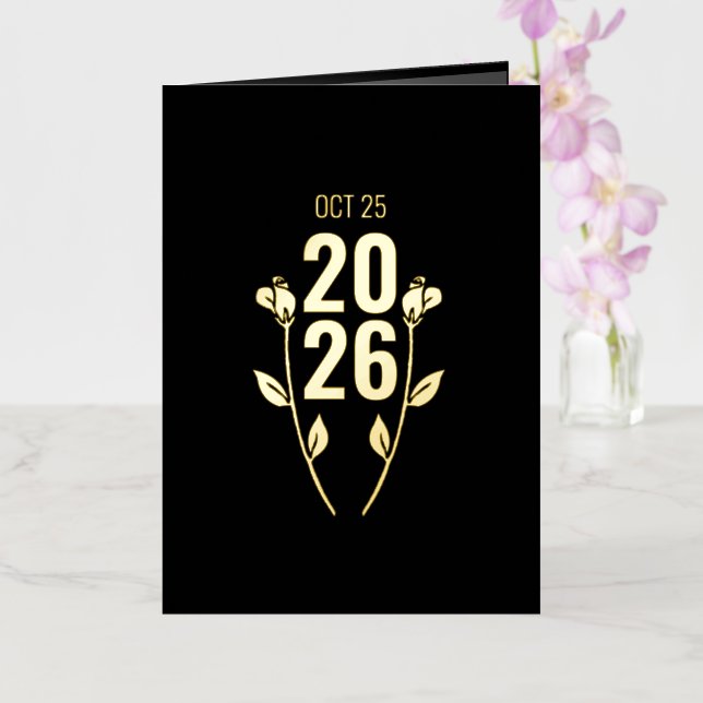 Wedding Anniversary Folded Foil Photo Card (Orchid)