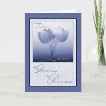 Wedding Anniversary For Husband In Blue Card by SalonOfArt at Zazzle
