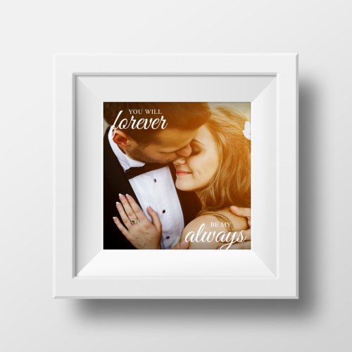 Wedding Anniversary Forever Couple Square Photo Canvas Print