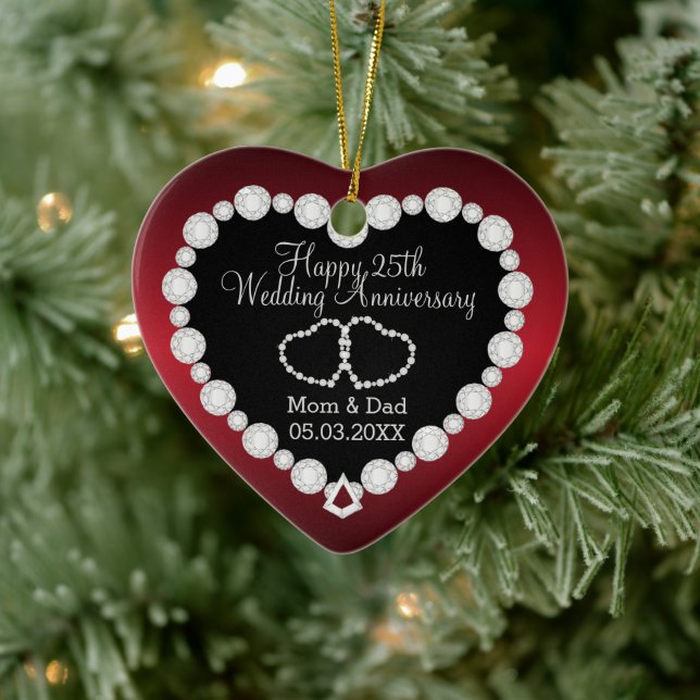 Wedding Anniversary | Garnet Red | DIY Text Ceramic Ornament (Tree)