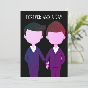 Wedding Anniversary Gay Men Couple Romantic Quote Card