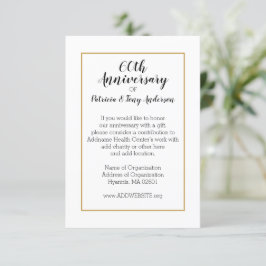 Wedding Anniversary Gift and Donation Enclosure Card
