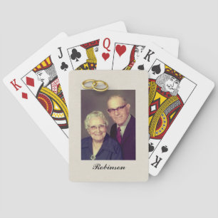 Wedding Anniversary - Golden personalized Poker Cards