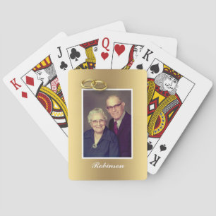 Wedding Anniversary - Golden personalized Poker Cards