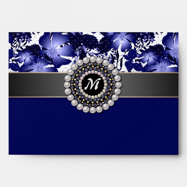 Wedding Anniversary gray satin ribbon pearls flora Envelope (Front)