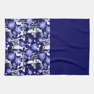 Wedding Anniversary gray satin ribbon pearls flora Kitchen Towel