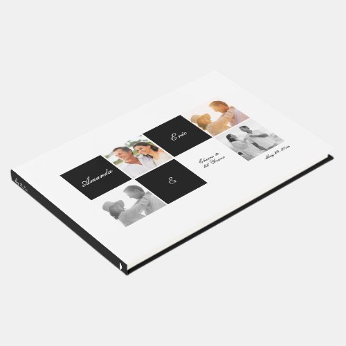 Wedding Anniversary Grid Photo Collage Black