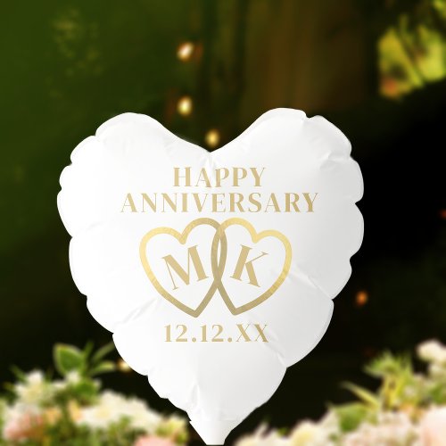 Wedding Anniversary Heart Monogram Balloon