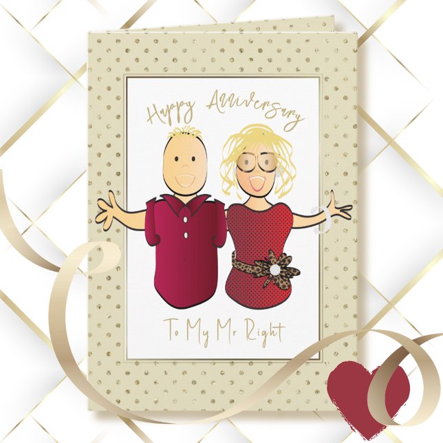 Wedding Anniversary Husband Cartoon Funny Saying Card (Creator Uploaded)