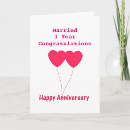 Wedding Anniversary I Year, Card. Personalize It. Card