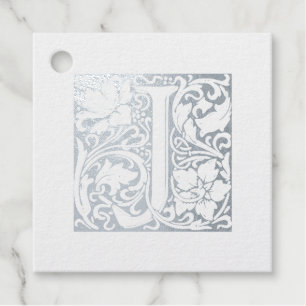 Wedding Anniversary Illuminated Letter J Monogram Foil Favor Tags
