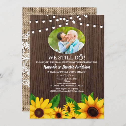 Wedding anniversary invitation Sunflower photo