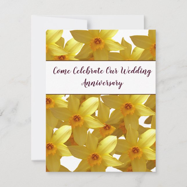 Wedding Anniversary Invitations With daffodils (Front)