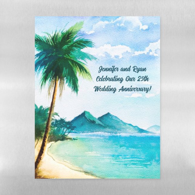 Wedding Anniversary Island Cruise Ship  Magnetic Dry Erase Sheet (Vertical)