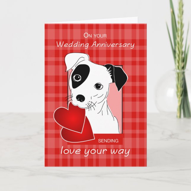 Wedding Anniversary Jack Russell Terrier Dog Card (Front)