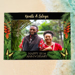 Wedding Anniversary Jamaican Jungle Scene Magnetic Frame<br><div class="desc">Colourful tropical Wedding Anniversary magnetic photo frame featuring Jamaican jungle palm leaves,  flowers and butterflies. You can customise the text across the bottom to change it to any year wedding anniversary.</div>