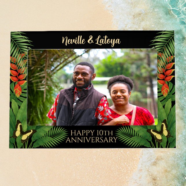 Wedding Anniversary Jamaican Jungle Scene Magnetic Frame (Creator Uploaded)