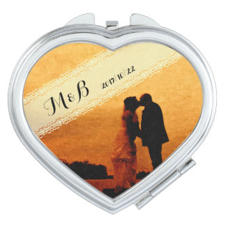 Wedding anniversary keepsake mirror for makeup