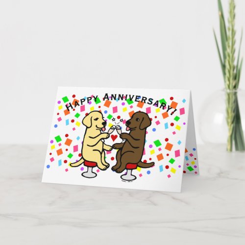 Wedding Anniversary Labradors Card