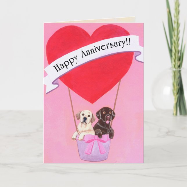 Wedding Anniversary Labradors Card (Front)