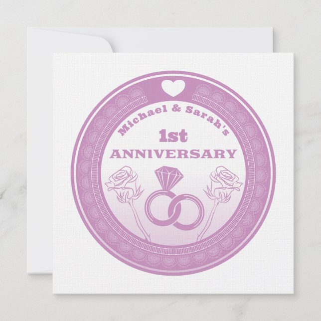 Wedding anniversary Lace look change the year Invitation (Front)