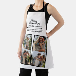 Wedding Anniversary Love 4 Photo Collage Couple Apron