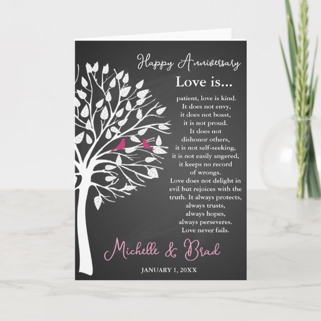 Wedding anniversary Love is....card  wedding gift Card (Front)