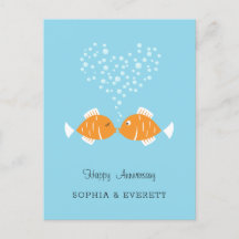 Wedding Anniversary Married Couple Heart Fish