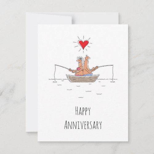 Wedding Anniversary Married Couple Red Heart Card