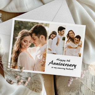 Wedding Anniversary Modern Photo Card