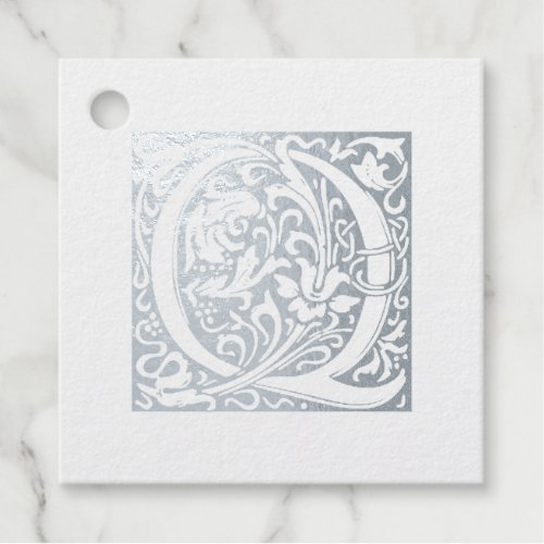 Wedding Anniversary Monogram Illuminated Letter Q Foil Favor Tags