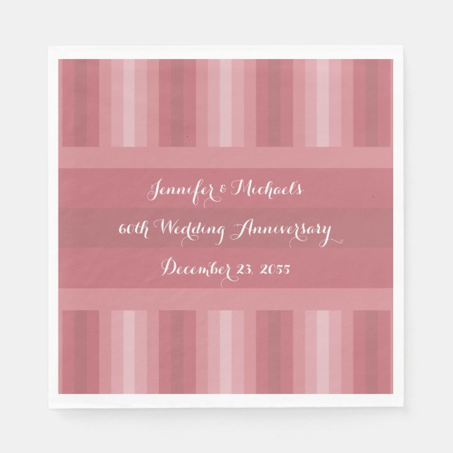 Wedding Anniversary Party Bridal Shower Dusty Rose Napkins (Front)